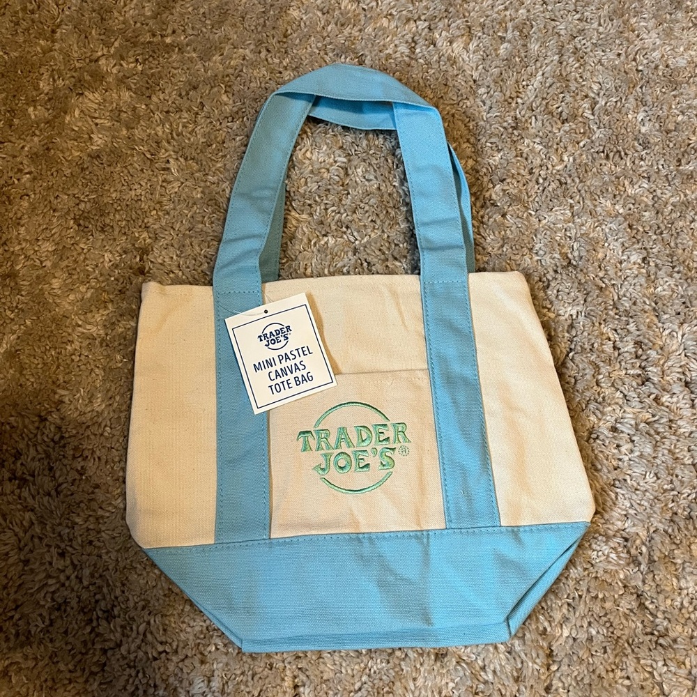 Blue and Cream Trader Joe’s Canvas Tote Bag